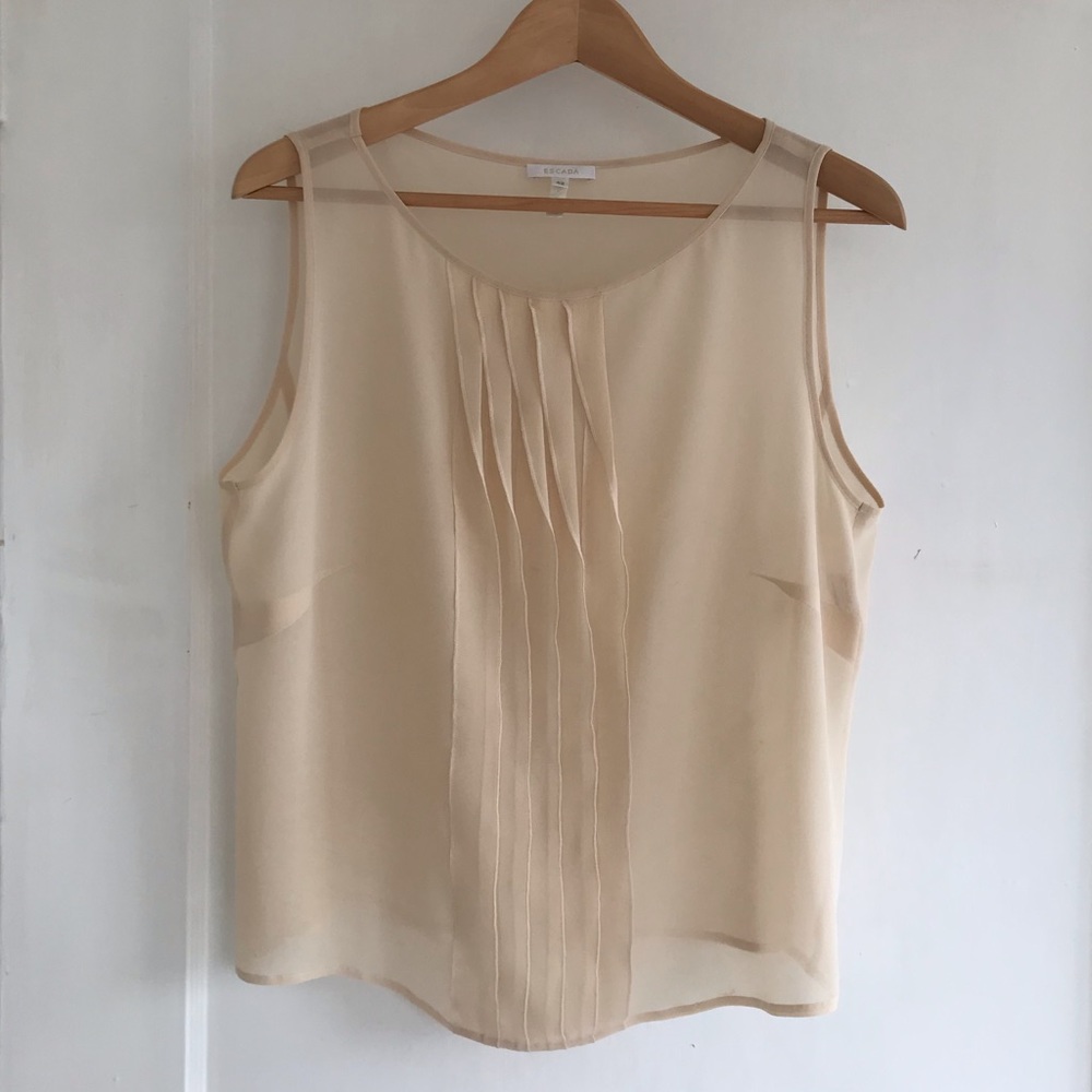 Escada sheer cream silk shell